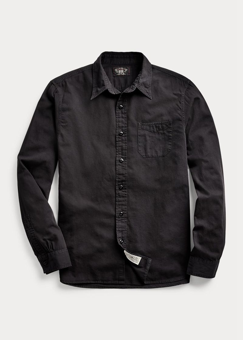 RRL シャツ メンズ 黒 Garment-dyed Twill Work WTGXE3701